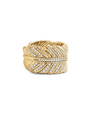 Feather Pav&eacute; Ring