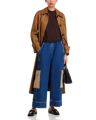 Denim Patchwork Pull On Pants