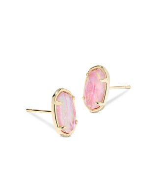 Grayson Stone Stud Earrings in 14K Gold Plated