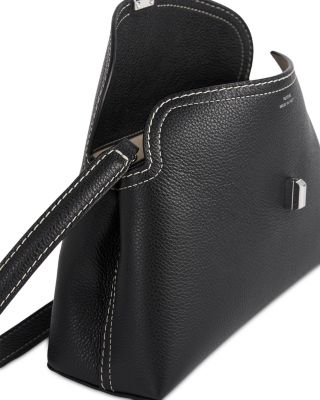 T-Lock Grained-Leather Convertible Clutch in Black
