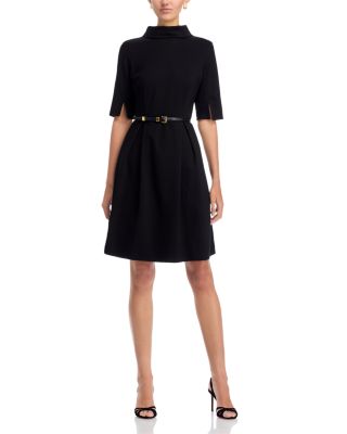 Pleated Stretch Ponte Dress