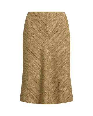 Herringbone Linen Blend Tweed Skirt