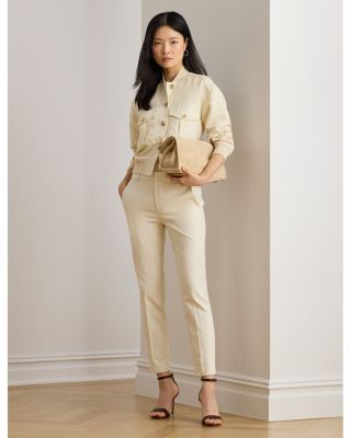 Linen Blend Bomber Jacket