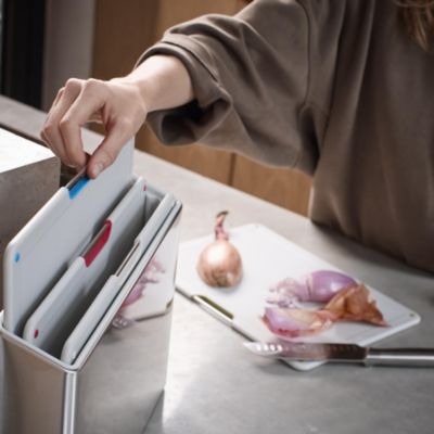 Folio Steel 4 Piece Cutting Board and Case Set