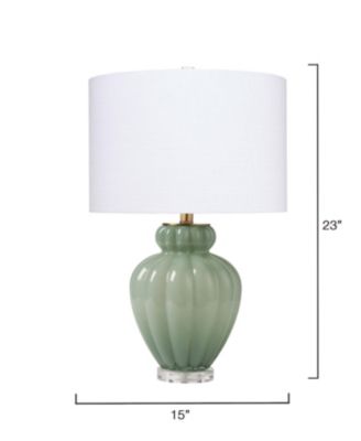 Agnes Blown Glass Table Lamp with Linen Shade