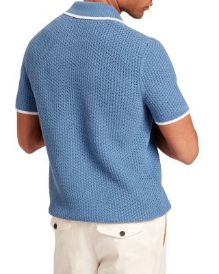 Sachair Textured Knit Open Neck Polo
