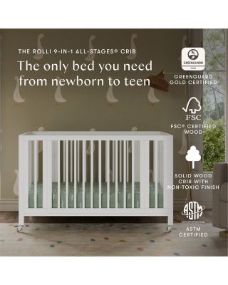 Rolli 9 in 1 Convertible All Stages&reg; Crib with Bassinet & Toddler Bed Conversion Kits