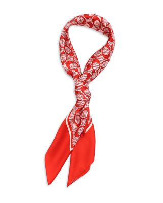 Textured Signature C Print Silk Square Scarf