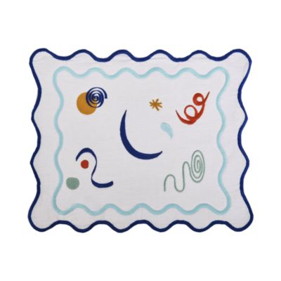 Celestial Embroidered Linen Placemats, Set of 4