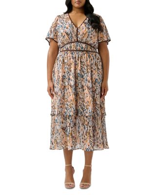 Estelle Plus - Bellarosa Floral V Neck Dress
