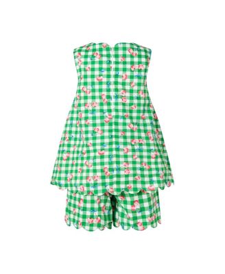 Girls' Cherry Check Scalloped Set - Little Kid, Big Kid
