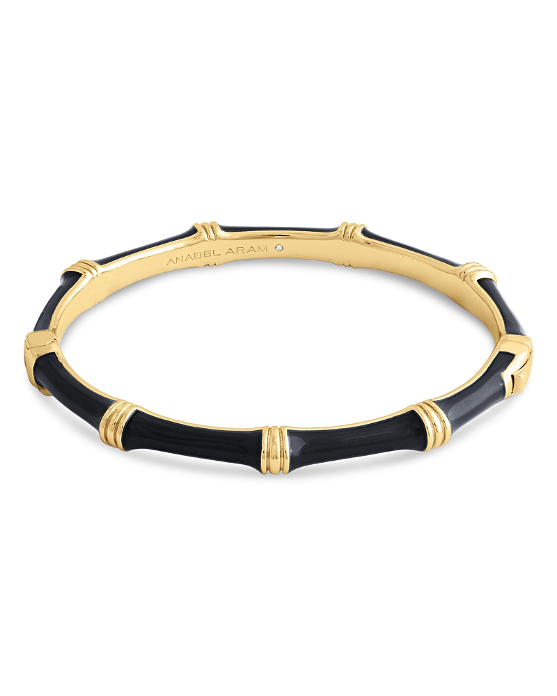Anabel Aram Enamel Bamboo Shaped Hinge Bangle Bracelet · OS