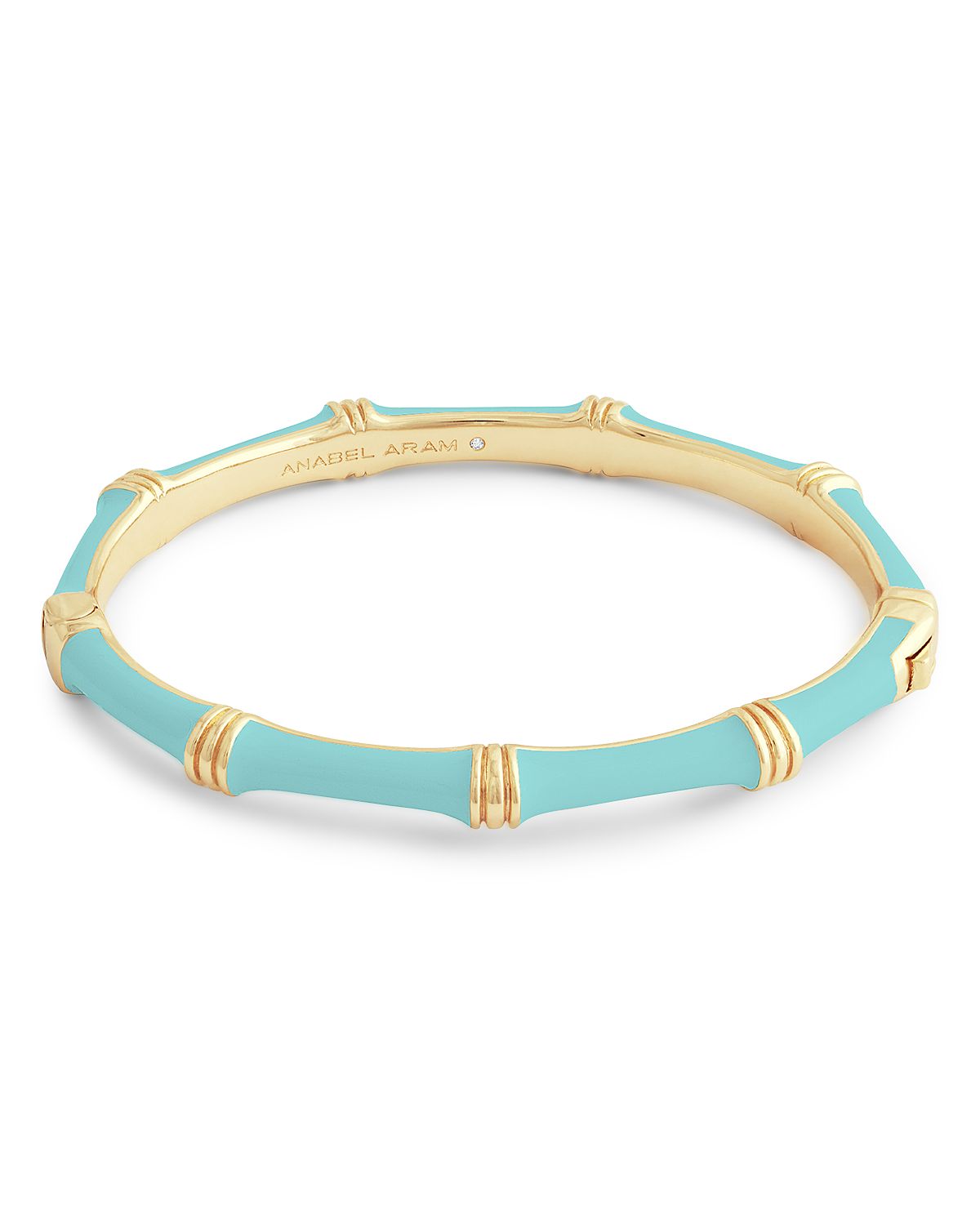 Anabel Aram Enamel Bamboo Shaped Hinge Bangle Bracelet