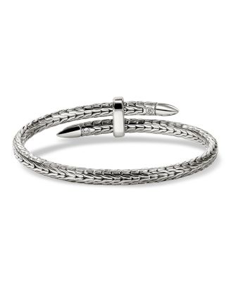 Sterling Silver Spear Black Sapphire Flex Bracelet