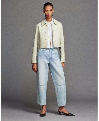 The Twisted High Rise Wide Leg Ankle Jeans in Never 