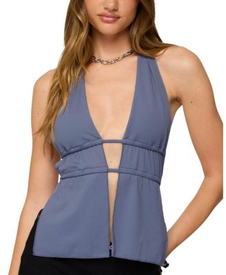 Edikted - Nikole Split Front Backless Halter Top