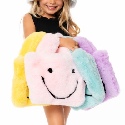  Girls' Fuzzy Smiley Face Purse - Little Kid, Big Kid