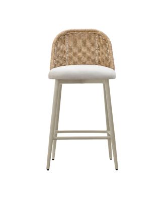 Alexa Rattan Performance Fabric Outdoor Counter Stool