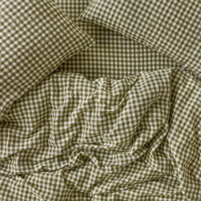 Gingham Linen Duvet Cover, King