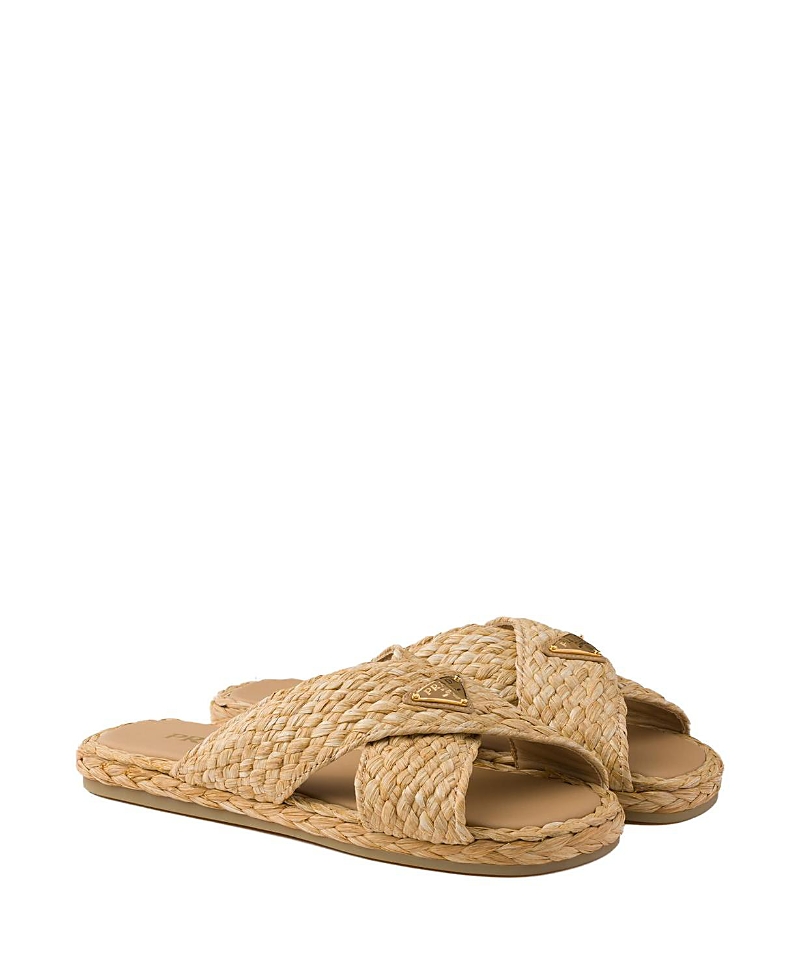 Prada Women's Raffia Slippers Sandal