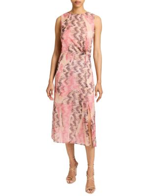 DOROTHY A-line Sleeveless Dress in Printed Silk Chiffon
