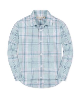 Hope & Henry - Boys' Linen Long Sleeve Button Down Shirt - Baby