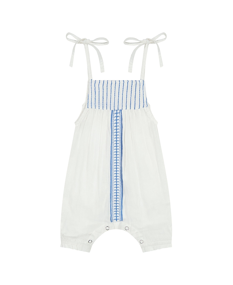Mer St. Barth Unisex Marley Romper Lapis Embroidery - Baby