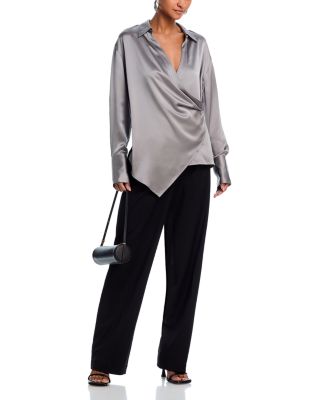 Silk Relaxed Wrap Shirt