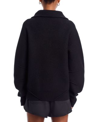 Wool Half Zip Funnel Neck Sweater