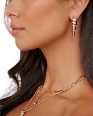 Cubic Zirconia Capri Shell Linear Drop Earrings