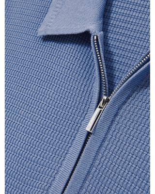 Textured Quarter Zip Polo Shirt