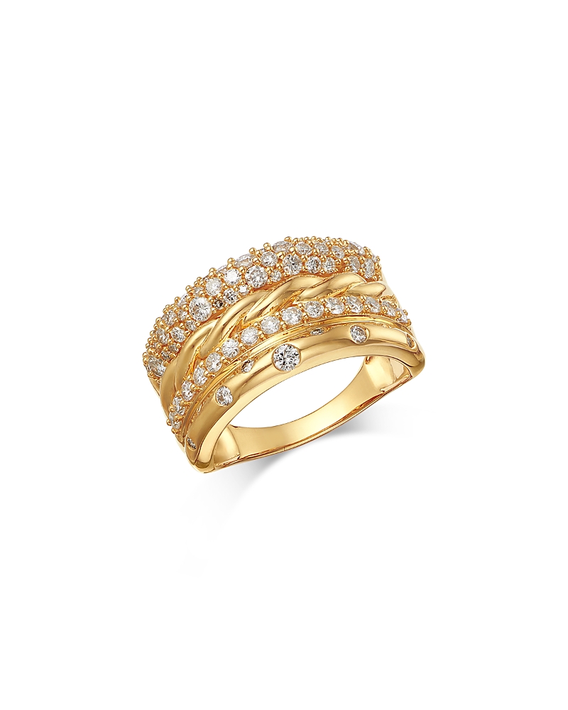 Bloomingdale's Fine Collection Diamond Multi-Row Ring in 14K Yellow Gold, 1.0 tcw