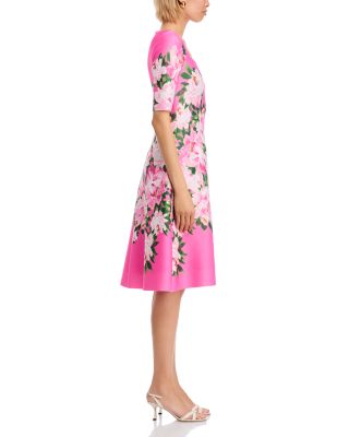 Scuba Square Neck Flower Print Dress