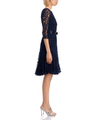 Leaf Lace Pintuck Dress