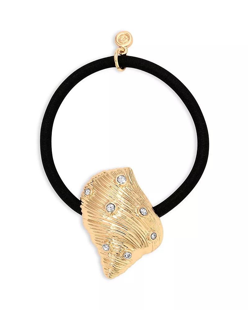 Ettika Soleil Cubic Zirconia Shell Hair Tie