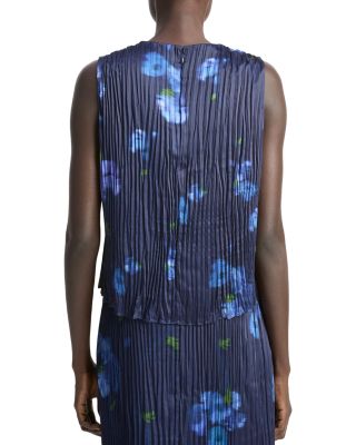 Poppy Blur Crushed Satin Top