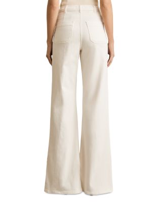 Petite Sakura Flare Patch Pocket Jeans in Ecru