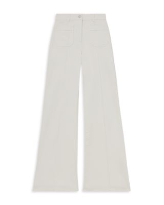 Petite Sakura Flare Patch Pocket Jeans in Ecru
