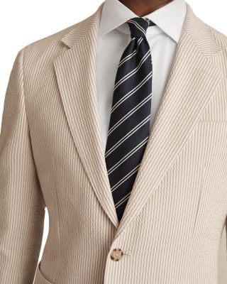Slim Fit Striped Seersucker Blazer