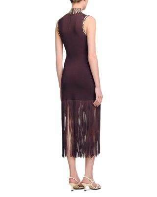 Fringe Knit Embellished Dress