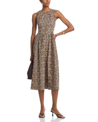 Sleeveless Animal Print Midi Dress - Exclusive