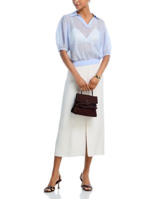 Blouson Polo in Sheer Crepe