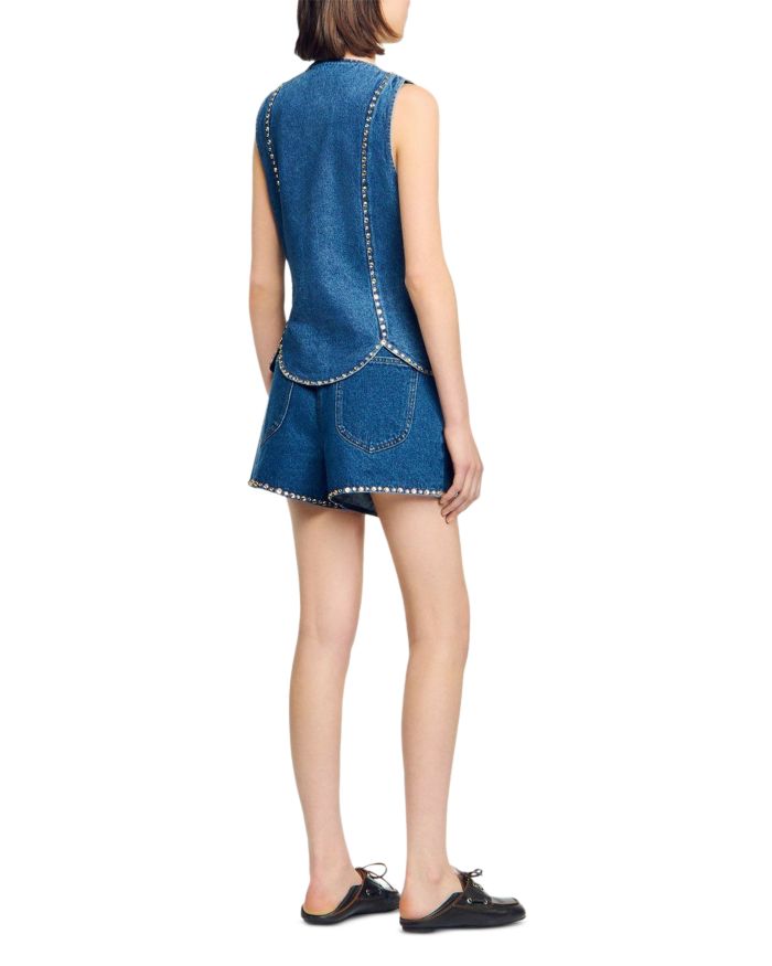 Rhinestone Denim Top