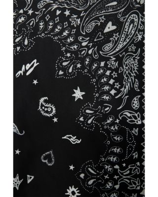 Bandana Print Mixed Silk Square Scarf