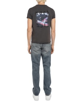 Monastir Split Collar Graphic Tee