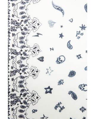 Bandana Print Mixed Silk Square Scarf