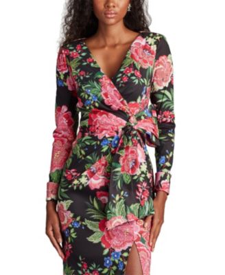 Talvo Floral Print Wrap Gown