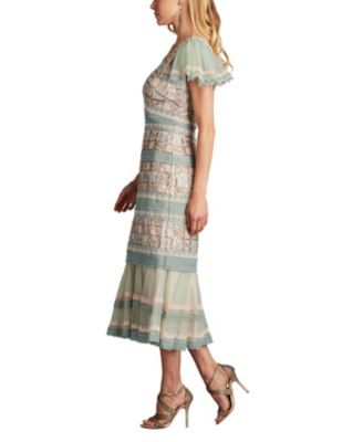 Belle Sequin Lace Panel Midi Dress