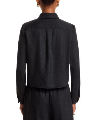 Wool Blend Pepita Boxy Fit Shirt