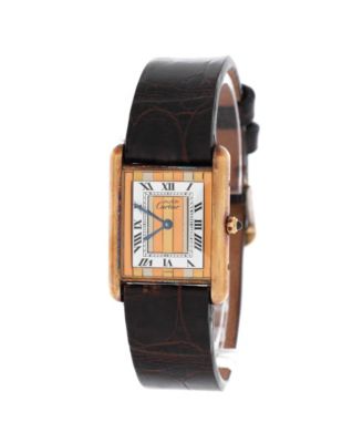 Must de Cartier Tank Quartz Watch in Vermeil Plated Sterling Silver and Alligator 22mm